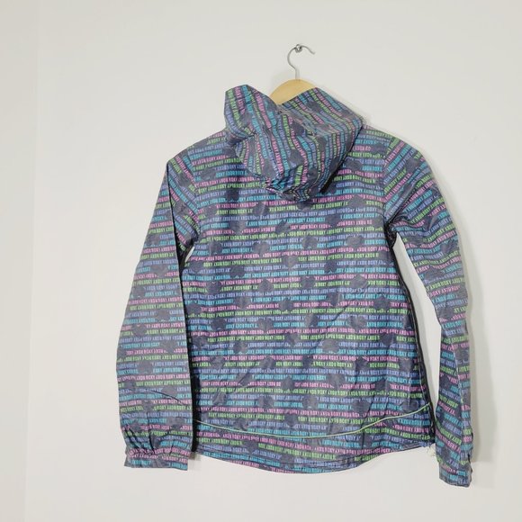 Roxy Windbreaker Jacket Coat Logo Graphic Print Multicolor Pastel Hooded XL - Picture 7 of 12